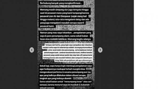 Instagram story @conchizzlin soal pesawat Lion Air JT 610 (5)