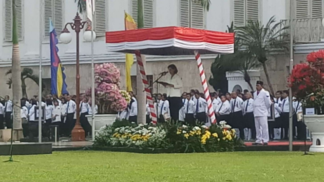 Menteri Keuangan Sri Mulyani di hari Oeang RI ke-72.