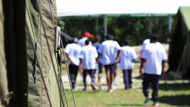 Anak-anak pengungsi di Nauru.