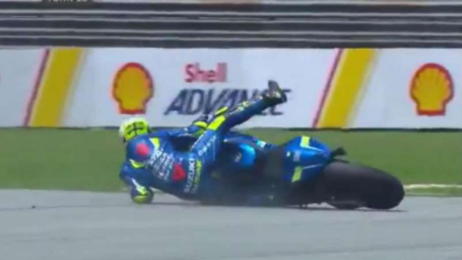 Iannone kecelakaan di seri MotoGP Malaysia.