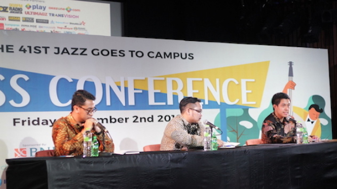 Konferensi pers Jazz Goes To Campus 2018.