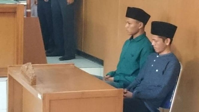 Sidang kasus pembakaran bendera berwarna hitam yang bertuliskan kalimat tauhid digelar di Pengadilan Negeri Garut, Jawa Barat, pada Senin 5 November 2018.