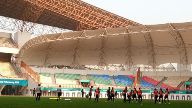 Latihan Timnas Indonesia jelang melawan Singapura