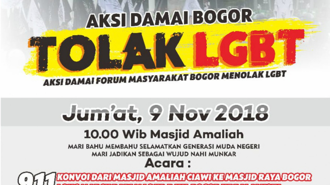 Pamflet aksi damai tolak LGBT di Bogor