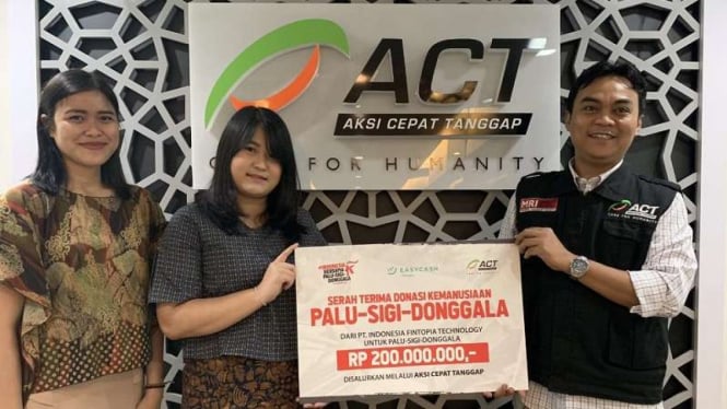 Bantuan dari Easycash untuk korban bencana di Palu