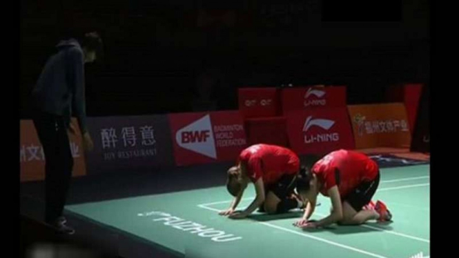 Lee So Hee/Shin Seung Chan usai juarai Fuzhou China Terbuka 2018.