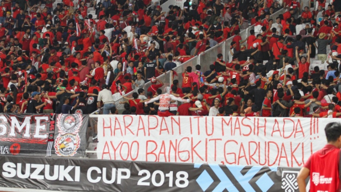 Suporter Timnas Indonesia di Piala AFF 2018 Lawan Timor Leste