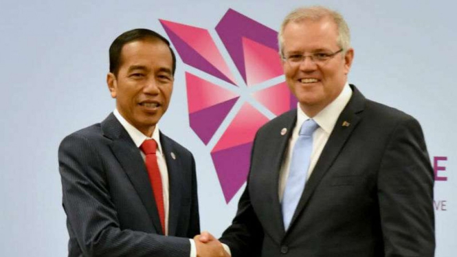 Presiden Jokowi dan Menlu Australia Scott Morrison.