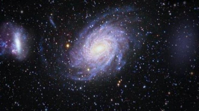 The Ant 2 galaxy can be seen faintly on the right side of this image