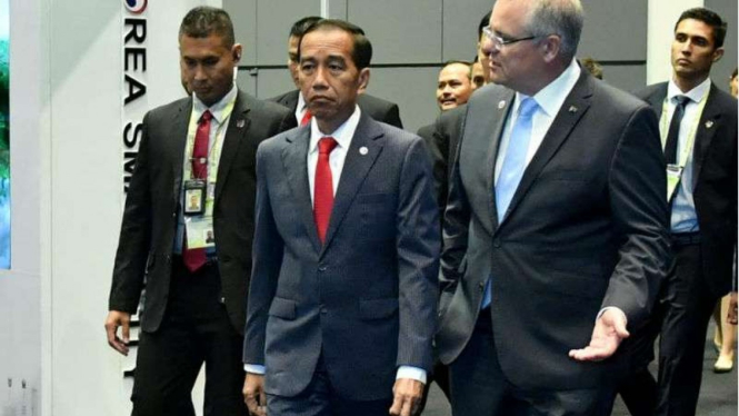 Presiden Jokowi dan PM Australia, Scott Morrison, saat bertemu 14 November 2018 lalu.