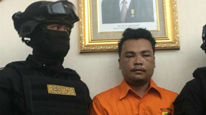 Haris Simamora (23), pelaku pembunuhan satu keluarga di Bekasi, Jawa Barat.