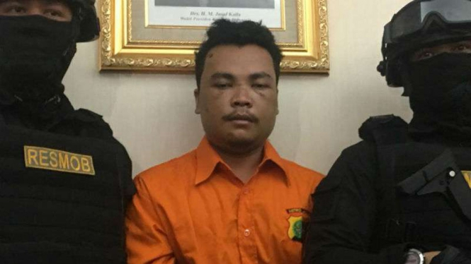 Haris Simamora (23), pelaku pembunuhan satu keluarga di Bekasi, Jawa Barat.