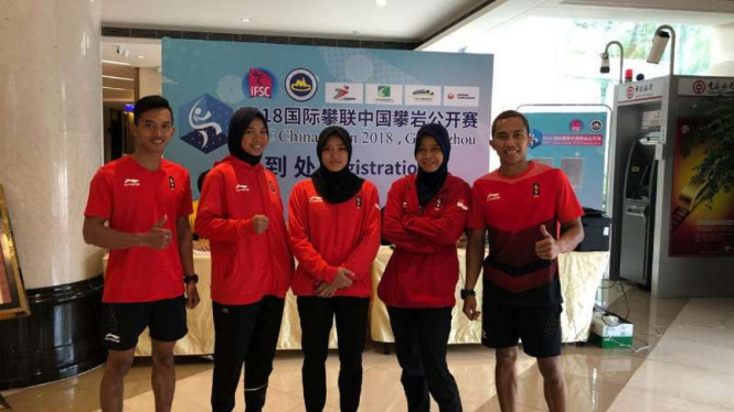 Atlet panjat tebing Indonesia siap berangkat ke China.