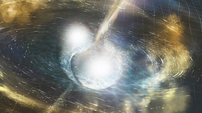 Ilustrasi ledakan sinar gamma di antariksa