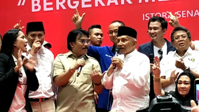 Amien Rais hadir saat pembekalan relawan pendukung Prabowo-Sandi