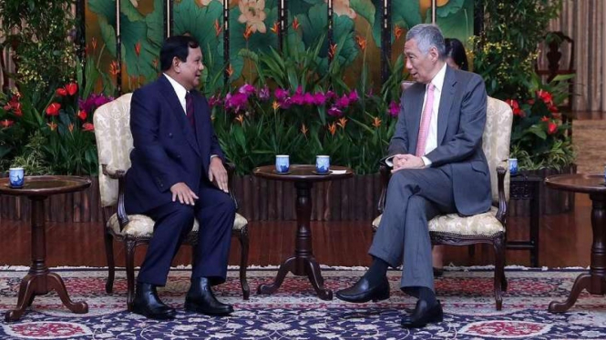 Capres Prabowo Subianto bertemu PM Singapura Lee Hsien Loong