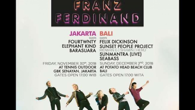 Franz Ferdinand Live di Jakarta dan Bali 2018.