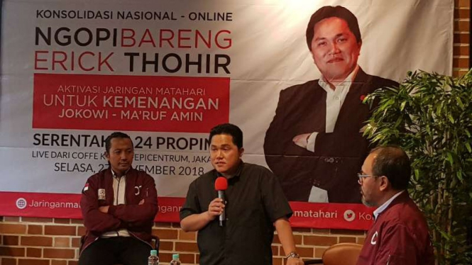 Ketua Tim Kampanye Nasional Jokowi- Ma'ruf Amin, Erick Thohir.