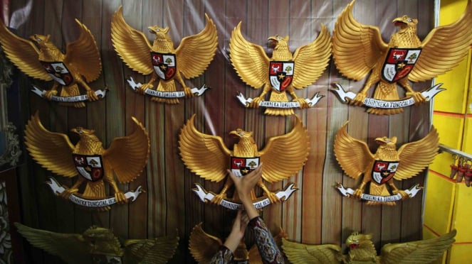 Ilustrasi lambang negara Indonesia Burung Garuda