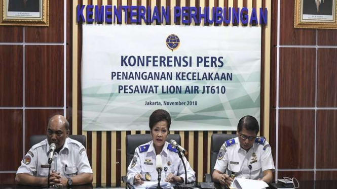 KNKT menggelar konferensi pers hasil investigasi kecelakaan Lion Air JT610