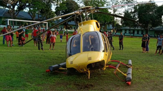 Helikopter mendadak darurat di Jeneponto.