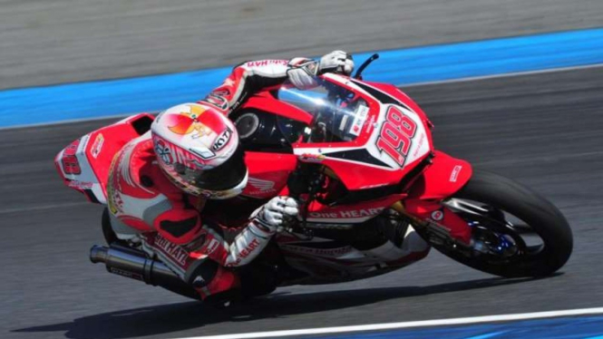 Pembalap Astra Honda Racing Team (AHRT) Awhin Sanjaya di ARRC 2018 di Thailand.