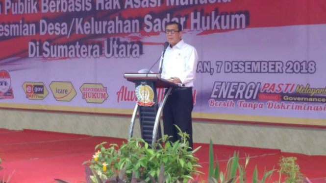 Menteri Hukum dan HAM Yasonna Laoly? di Lapas Tanjung Gusta Medan, Medan, Sumatera Utara, ?Jumat, 7 Desember 2018.