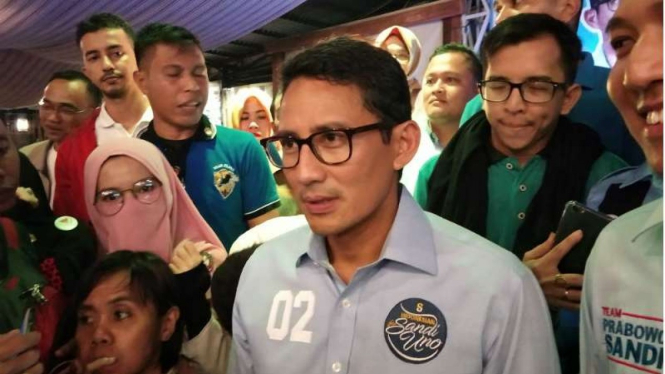 Calon wakil presiden, Sandiaga Uno. 