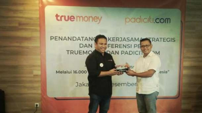 Kerja sama TrueMoney Indonesia dan Padiciti.com.