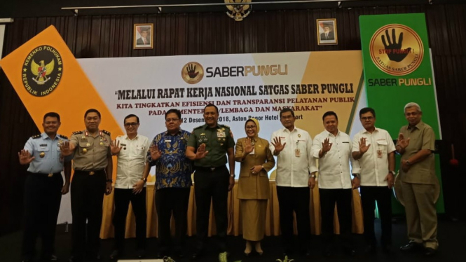Rakernas Saber Pungli Tahun 2018 di Bogor, Jawa Barat.