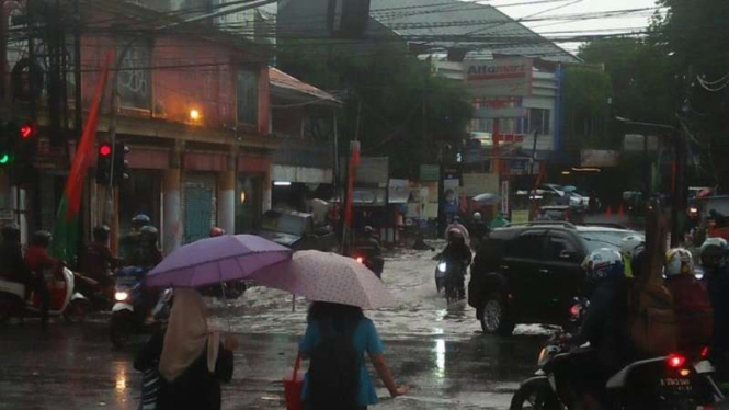 Genangan air di sejumlah daerah di Jakarta.