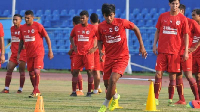 Pemain Sriwijaya FC tengah berlatih