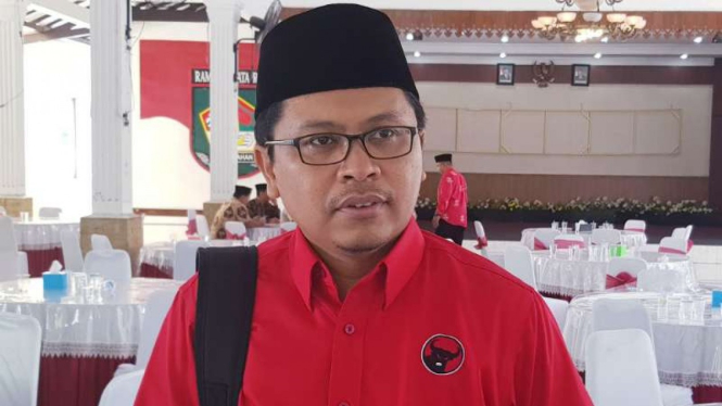 Politikus PDIP Zuhairi Misrawi dalam forum konsolidasi kader PDIP se-Sumatera Utara di Kabupaten Asahan, Minggu, 16 Desember 2018.