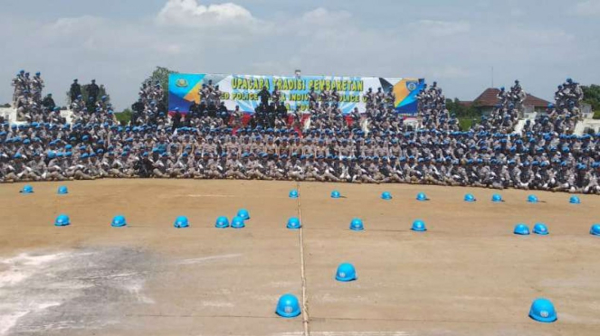 Upacara pembaretan bagi calon peacekeeper di Pusat Latihan Multifungsi Polri