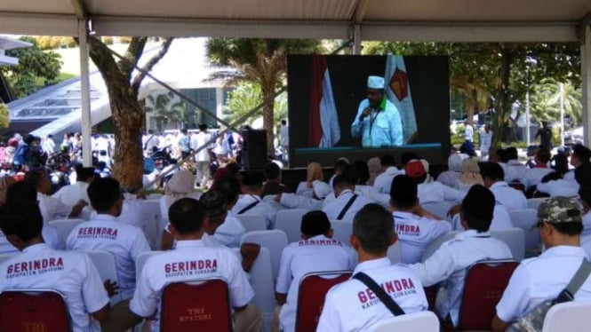 Kader Gerindra di SICC, Sentul, Jawa Barat, Senin, 17 Desember 2018.