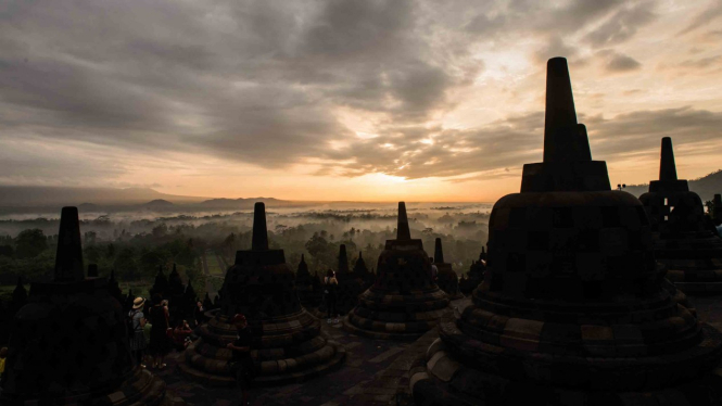 Taman Wisata Candi (TWC) Borobudur, Magelang, Jawa Tengah, saat diabadikan Sabtu, 15 Desember 2018.