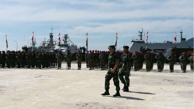 Panglima TNI Marsekal Hadi Tjahjanto meresmikan Satuan TNI Terintegrasi Natuna