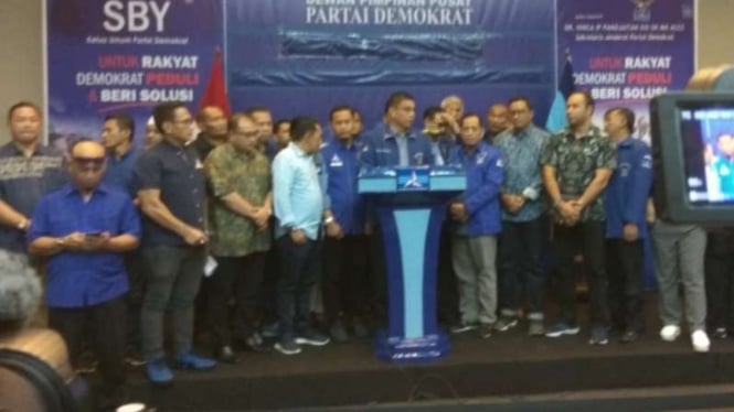 Petinggi Demokrat gelar konferensi pers, Selasa, 18 Desember 2018.