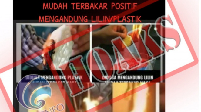 Hoax makanan mudah terbakar mengandung plastik