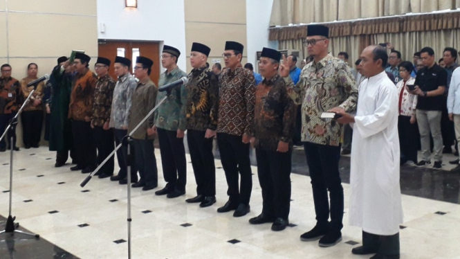 Pelantikan pengurus baru Komite Regulasi Telekomunikasi Indonesia BRTI 2018-2022.