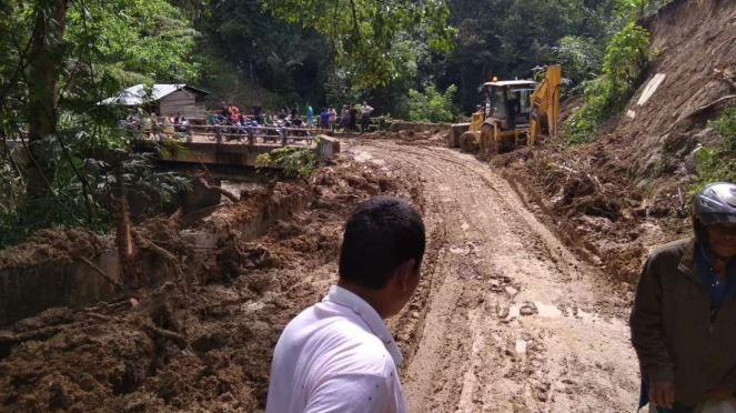 Lokasi banjir bandang di Kabupaten Dairi, Sumatera Utara.