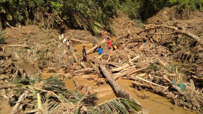 Ilustrasi lokasi banjir bandang di Kabupaten Dairi, Sumatera Utara.