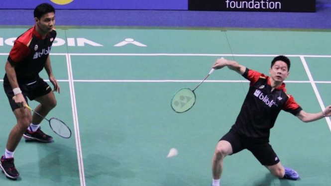 Ganda putra PB Djarum Kudus, Kevin Sanjaya Sukamuljo/Berry Angriawan