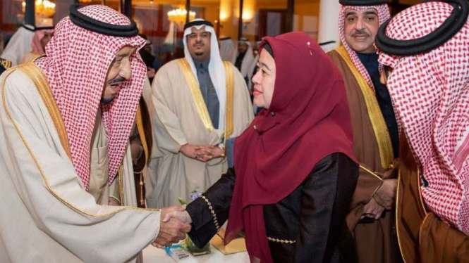 Menko PMK  Puan Maharani dan Raja Salman bin Abdul Aziz Al Saud.