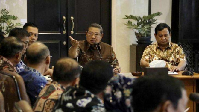 SBY dan Prabowo bertemu di Mega Kuningan, Jakarta, Jumat, 21 Desember 2018.