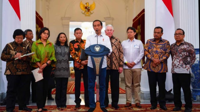 Presiden Jokowi saat umumkan pelunasan divestasi PT Freeport.