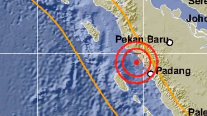  Gempa Berkekuatan 5 SR Terjadi di Padangpariaman 