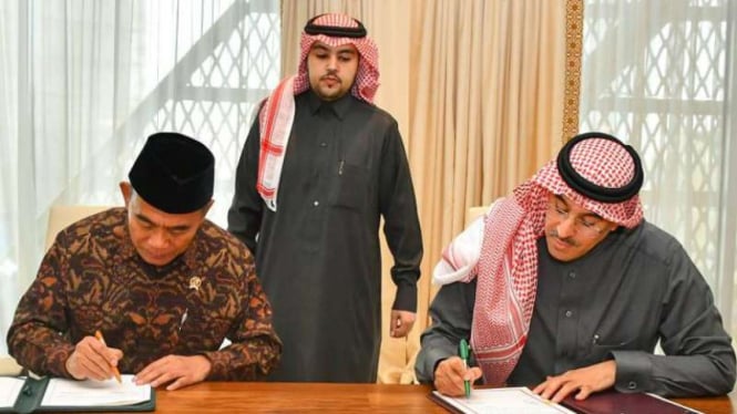 Mendikbud, Muhadjir Effendy, dan Menteri Media Arab Saudi, Awad bin Saleh