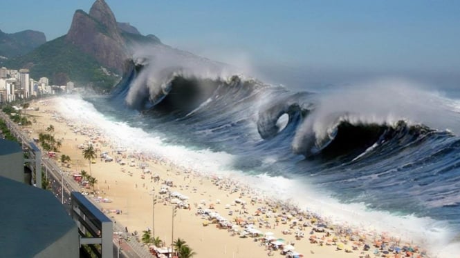 Ilustrasi tsunami.