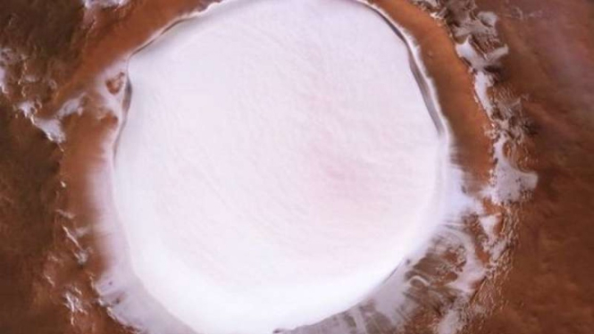 Kawah es di planet Mars
